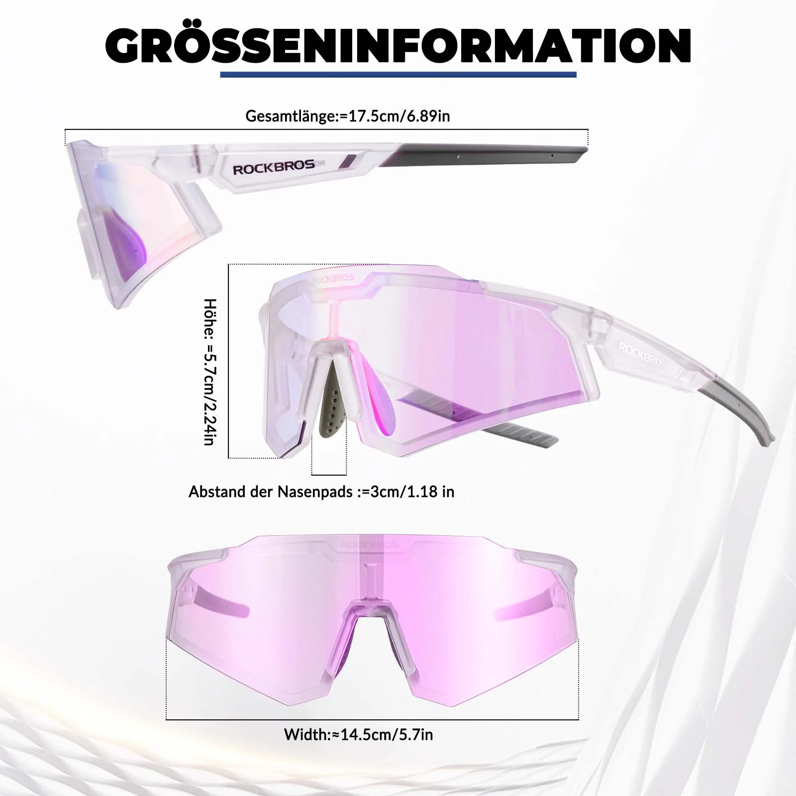 ROCKBROS Sonnenbrille Fahrradbrille Selbsttönend O 8d15ac12b1f5