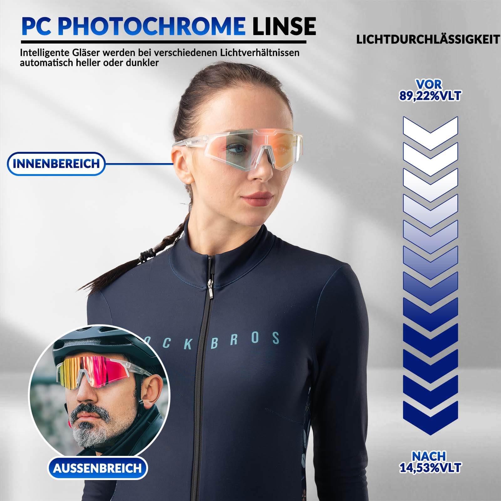 ROCKBROS Sonnenbrille Fahrradbrille Selbsttönend O ba8a52fc9fd2