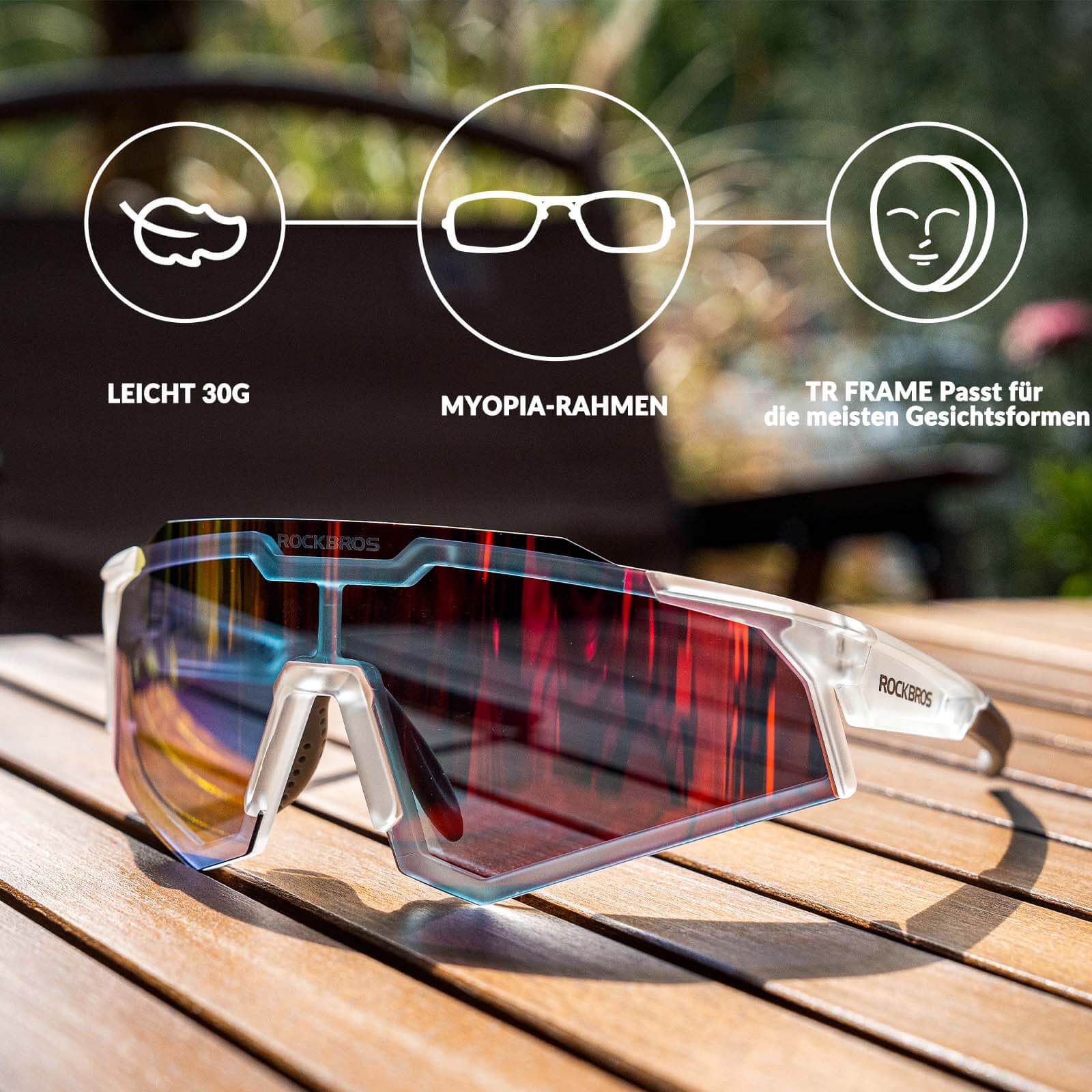 ROCKBROS Sonnenbrille Fahrradbrille Selbsttönend O c712e1627eb8
