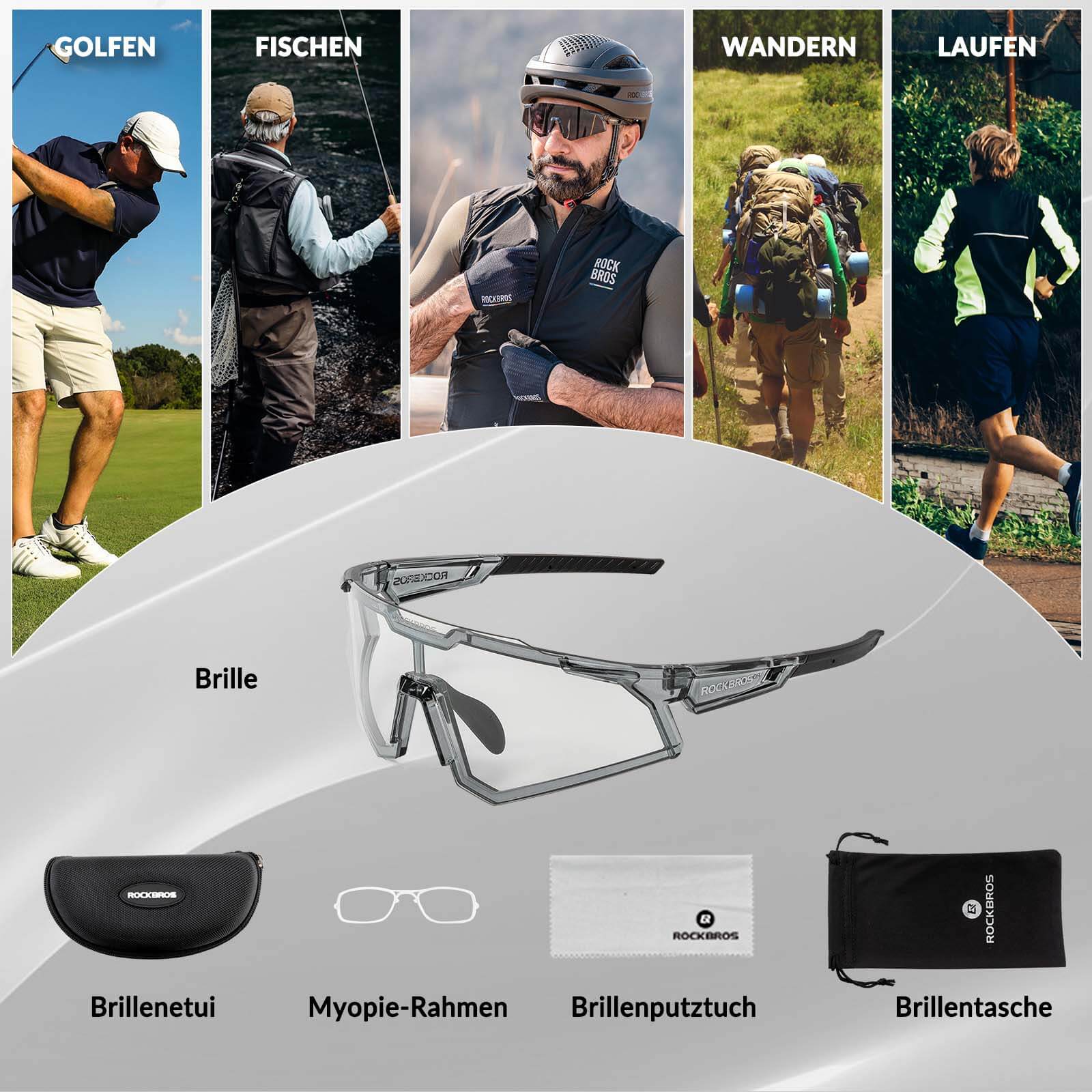 ROCKBROS Sonnenbrille Fahrradbrille Selbsttönend O da3dbd97a2dd