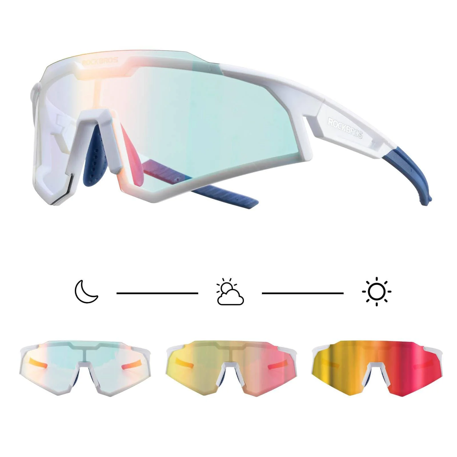 ROCKBROS Sonnenbrille Fahrradbrille Selbsttönend O e8cf323e346e