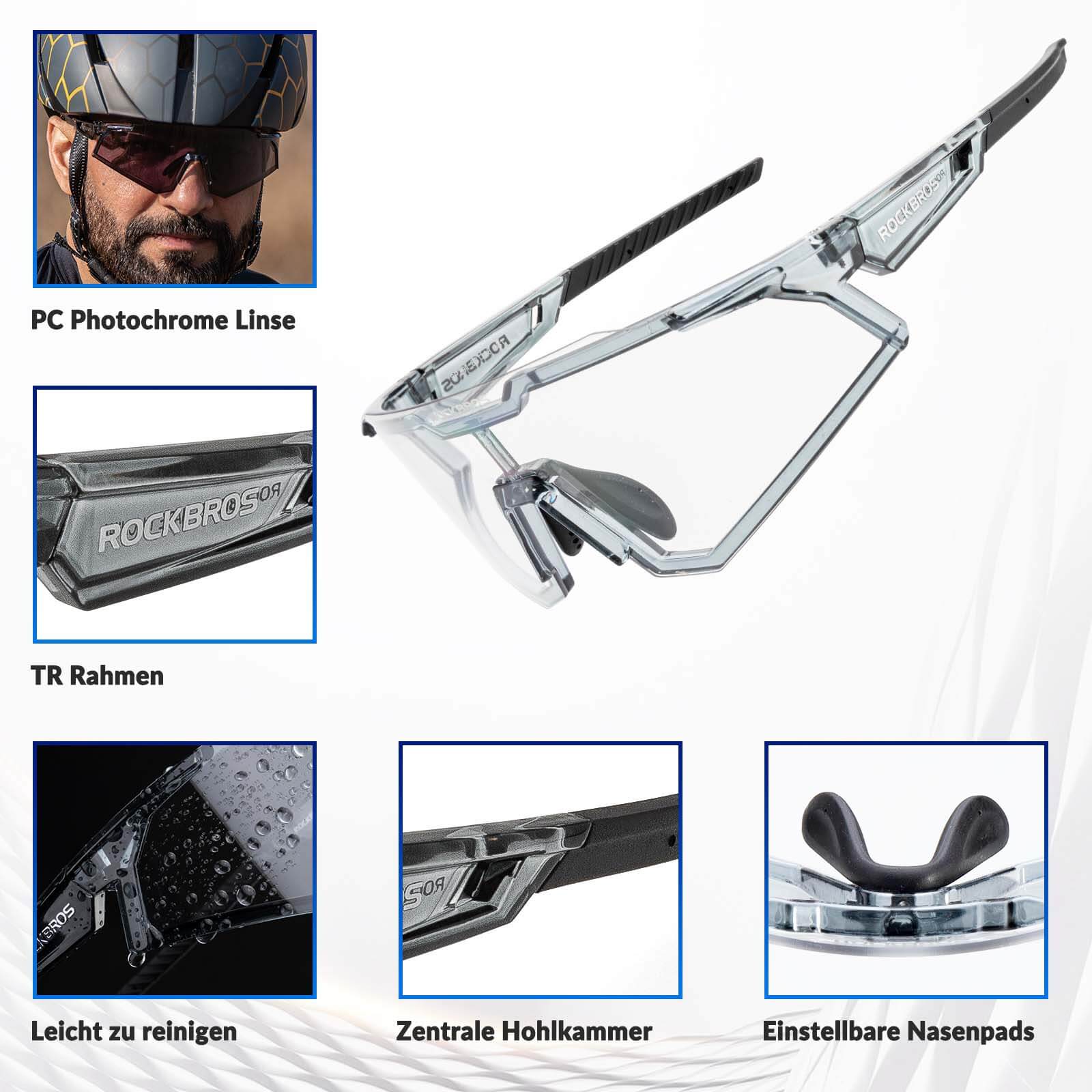 ROCKBROS Sonnenbrille Fahrradbrille Selbsttönend O ea770eaee5ee