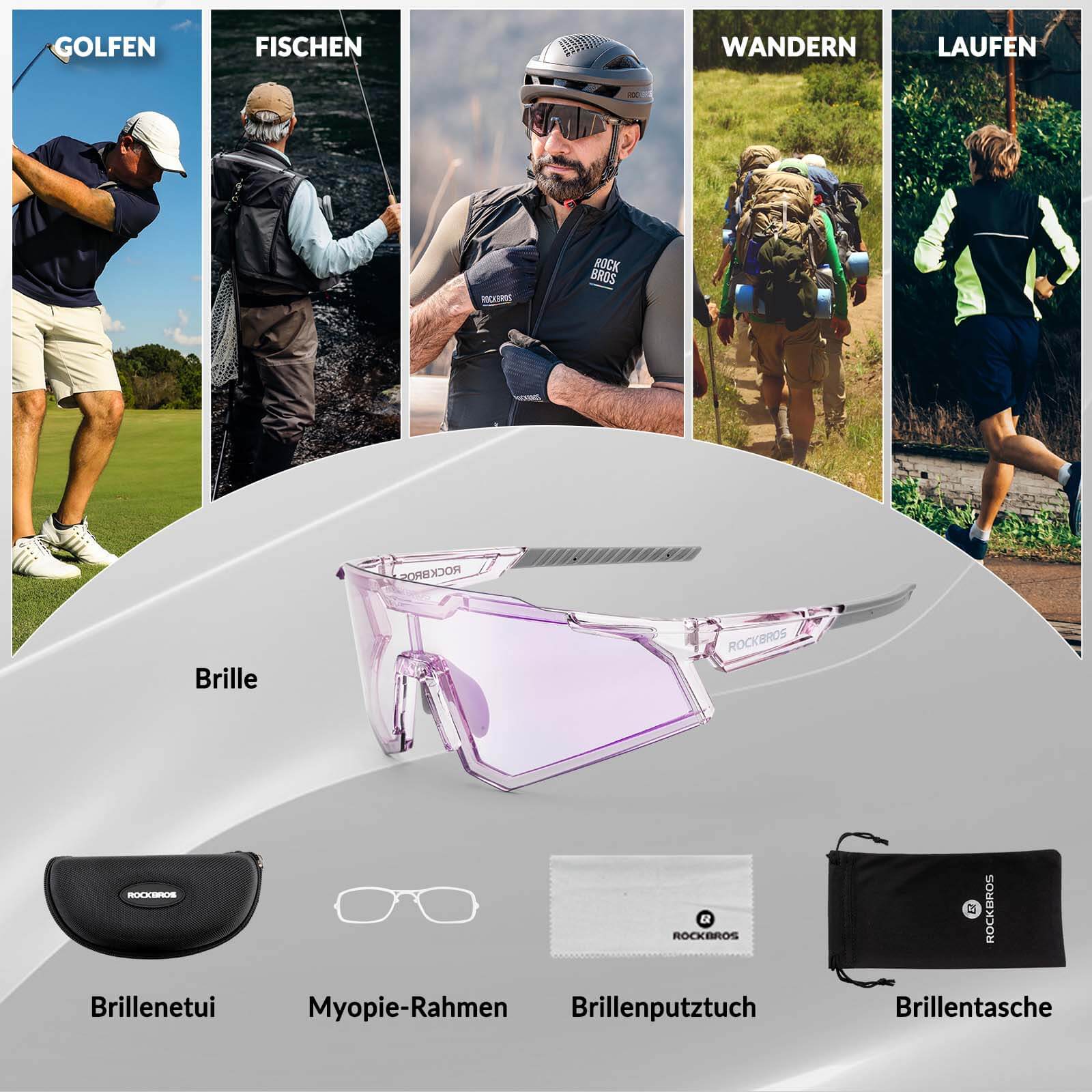 ROCKBROS Sonnenbrille Fahrradbrille Selbsttönend O ee9433334a5c