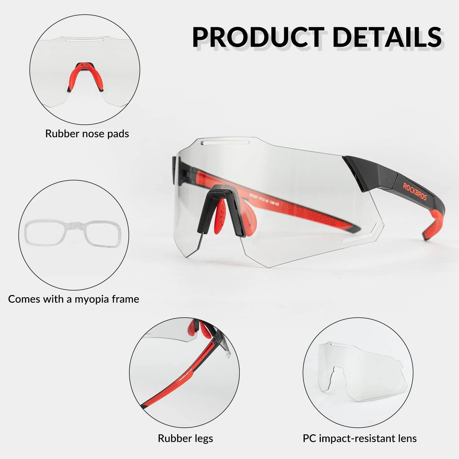 ROCKBROS Sonnenbrille UV400 Schutz Radsportbrille  b84e4b2725b4