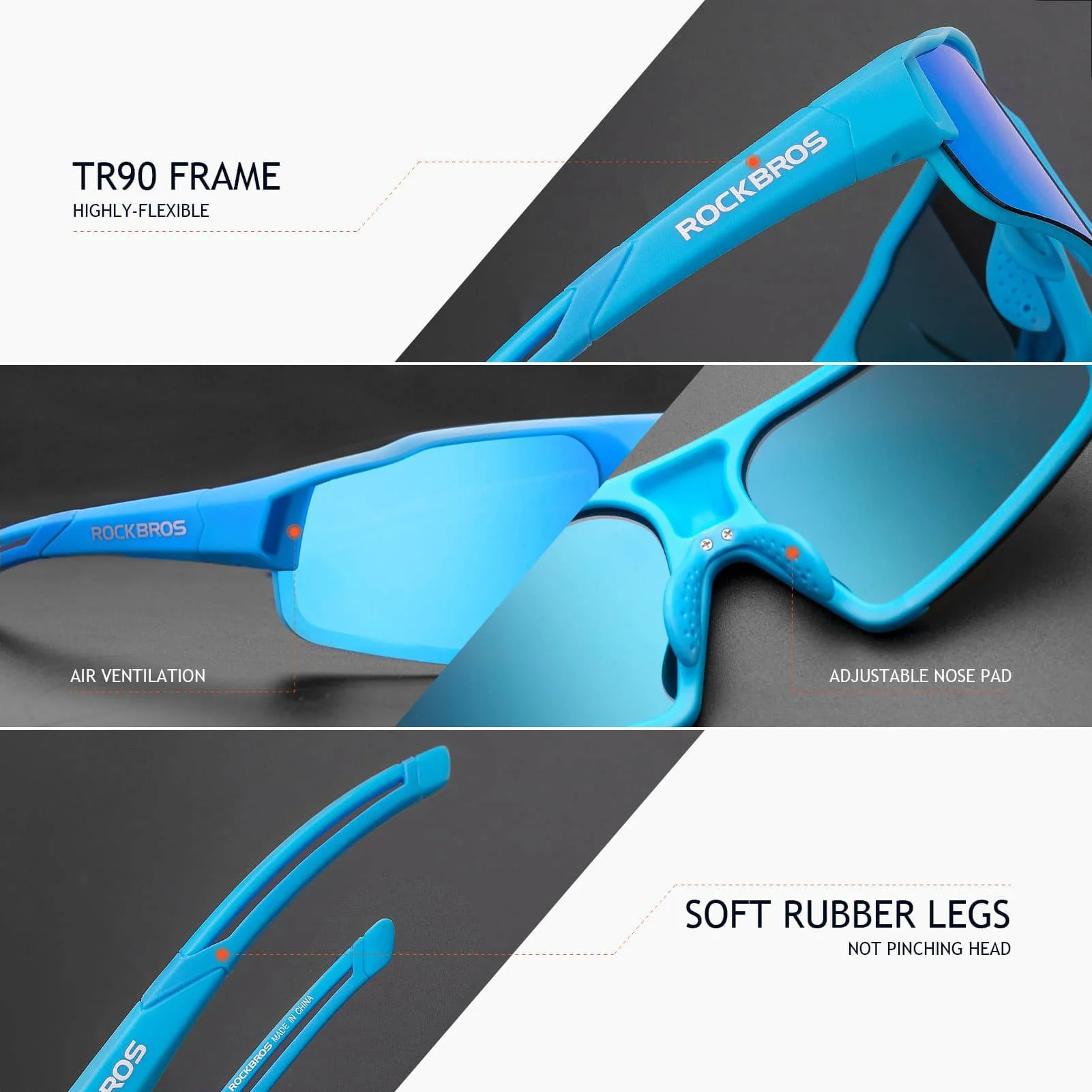 ROCKBROS polarisierte Sonnenbrille mit UV400 Schut 7226b32995f7