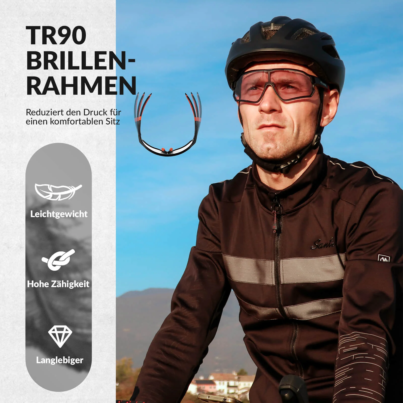 Selbsttönende Fahrradbrille mit Integriertem UV400 066d25ae4edd
