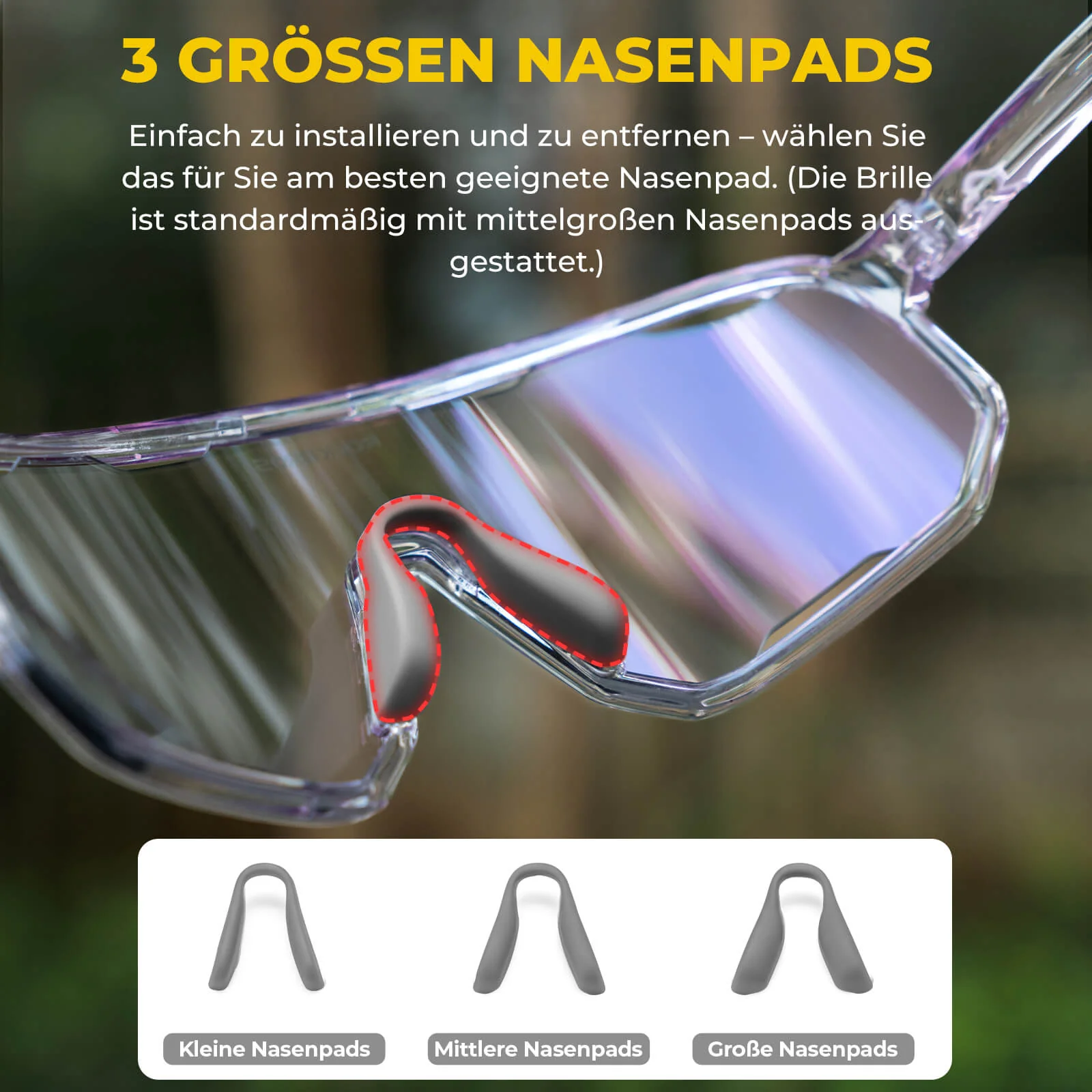 Selbsttönende Unisex Fahrradbrille mit Wechsel Nas 70b01b5916d8