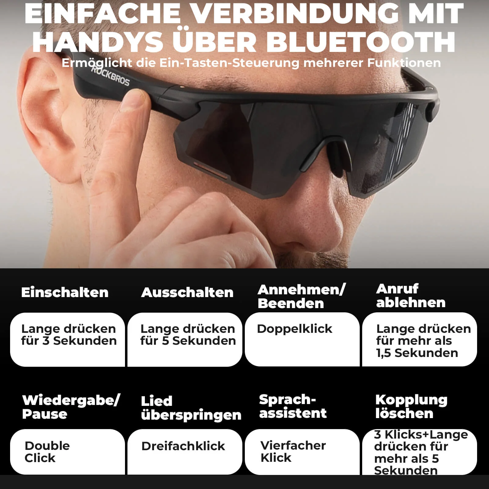 Smarte Fahrradbrille mit Bluetooth  Elektronisch   779467494130