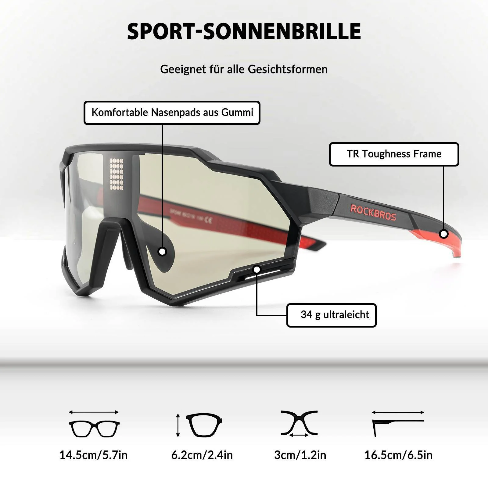 Smarte Radbrille mit Elektronischer Verdunkelung  47c75b59178a