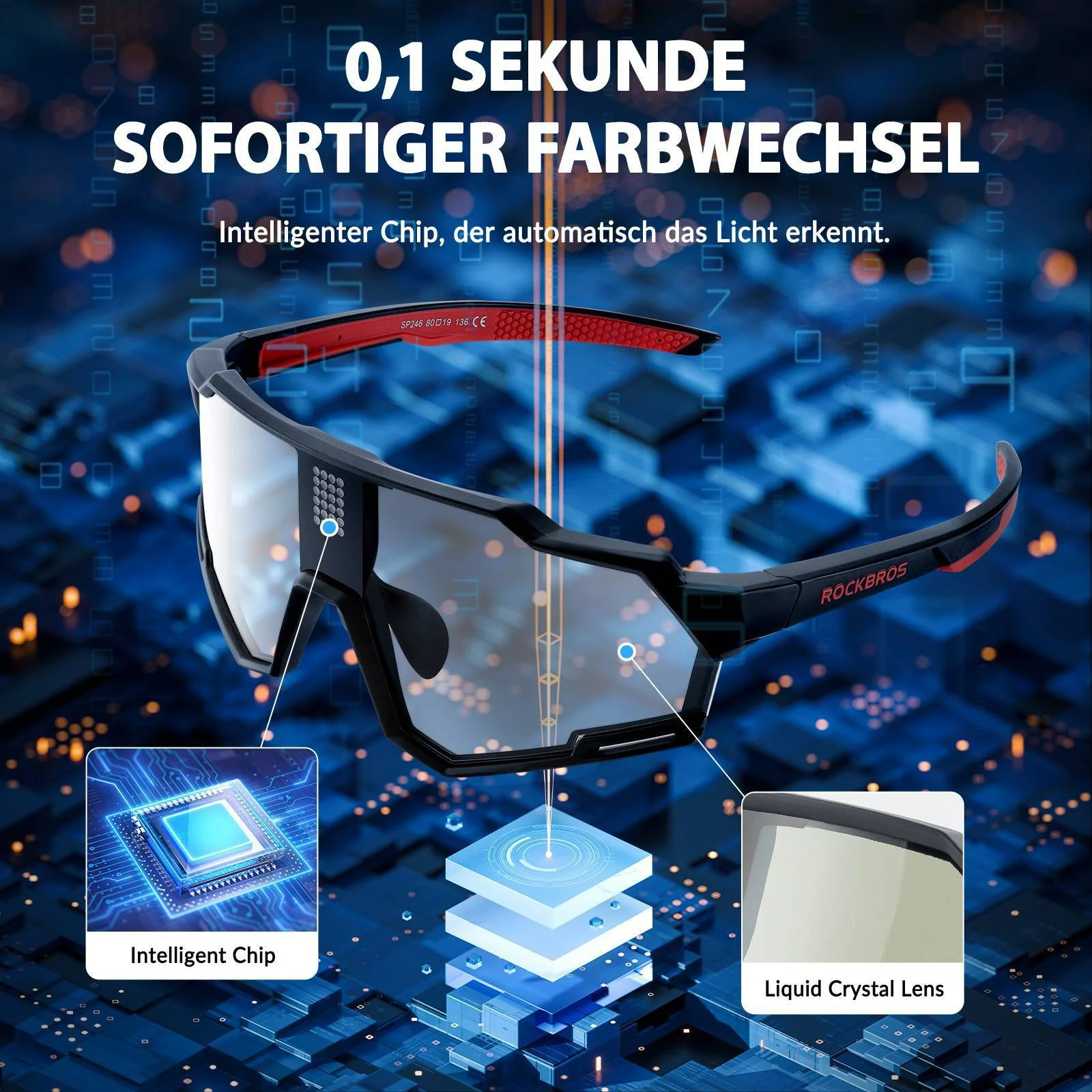 Smarte Radbrille mit Elektronischer Verdunkelung  ea57485d9ae3