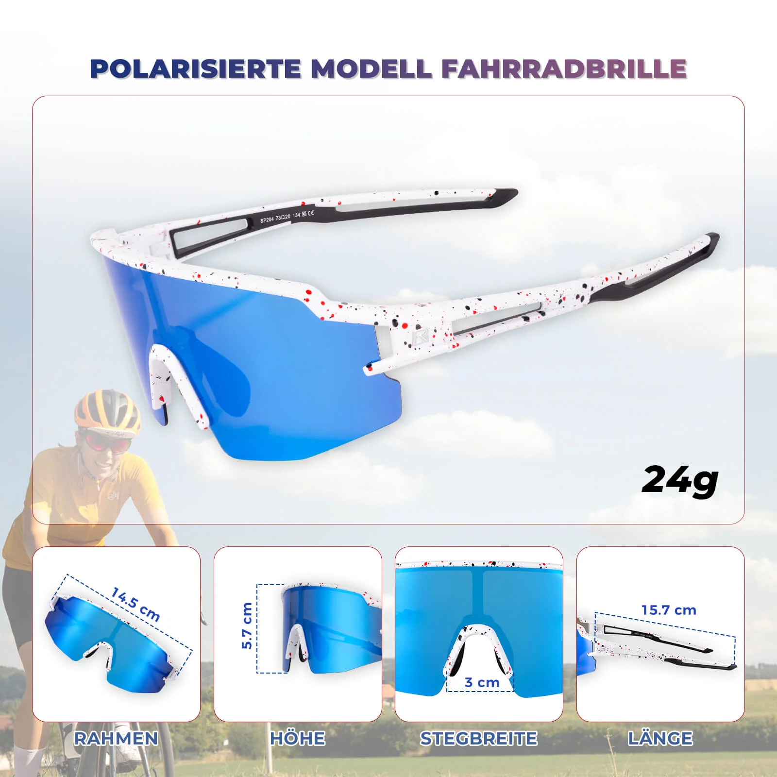 Winddichte und Polarisierte Sportbrille  UV400  4931a9dac31c