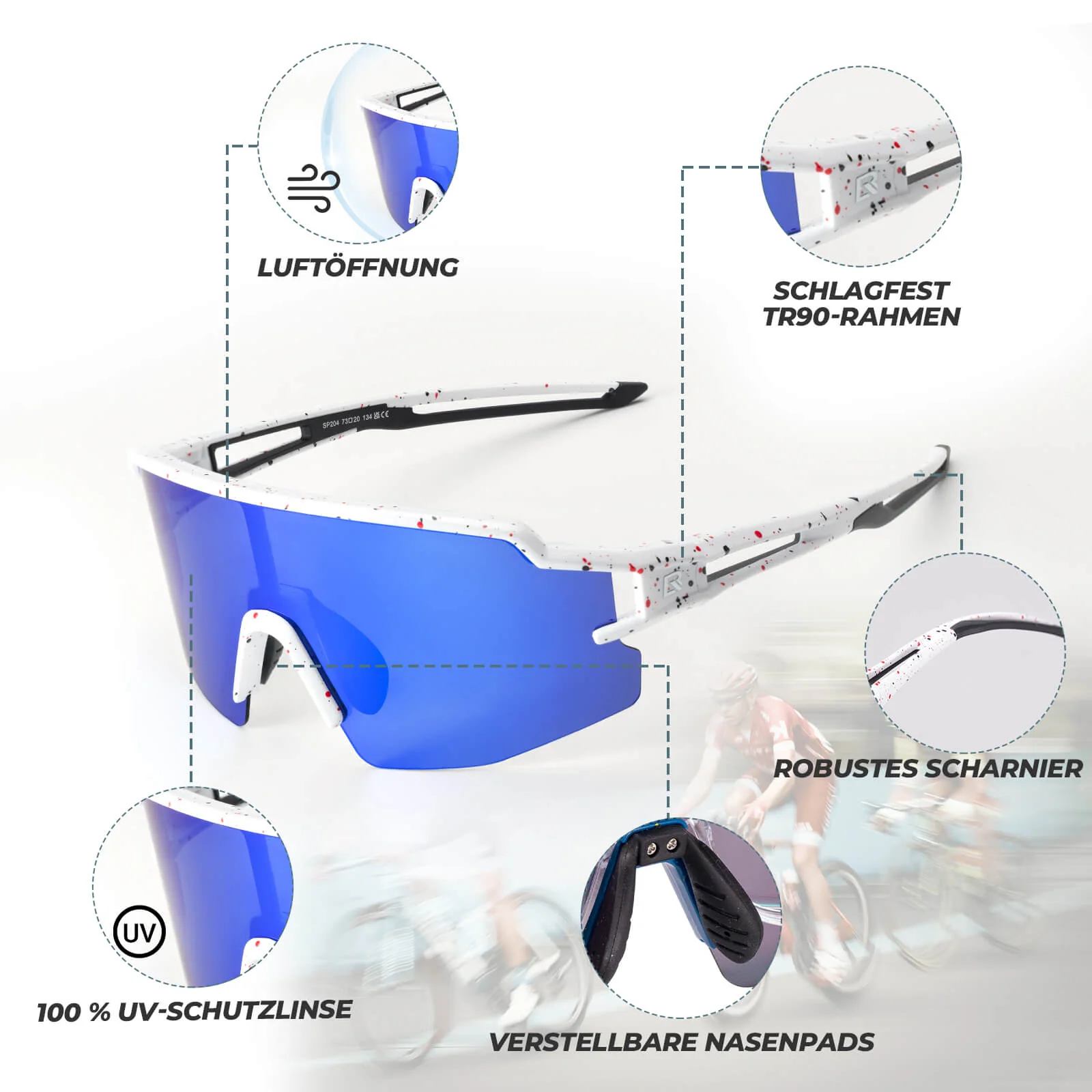 Winddichte und Polarisierte Sportbrille  UV400  83342d451bc7
