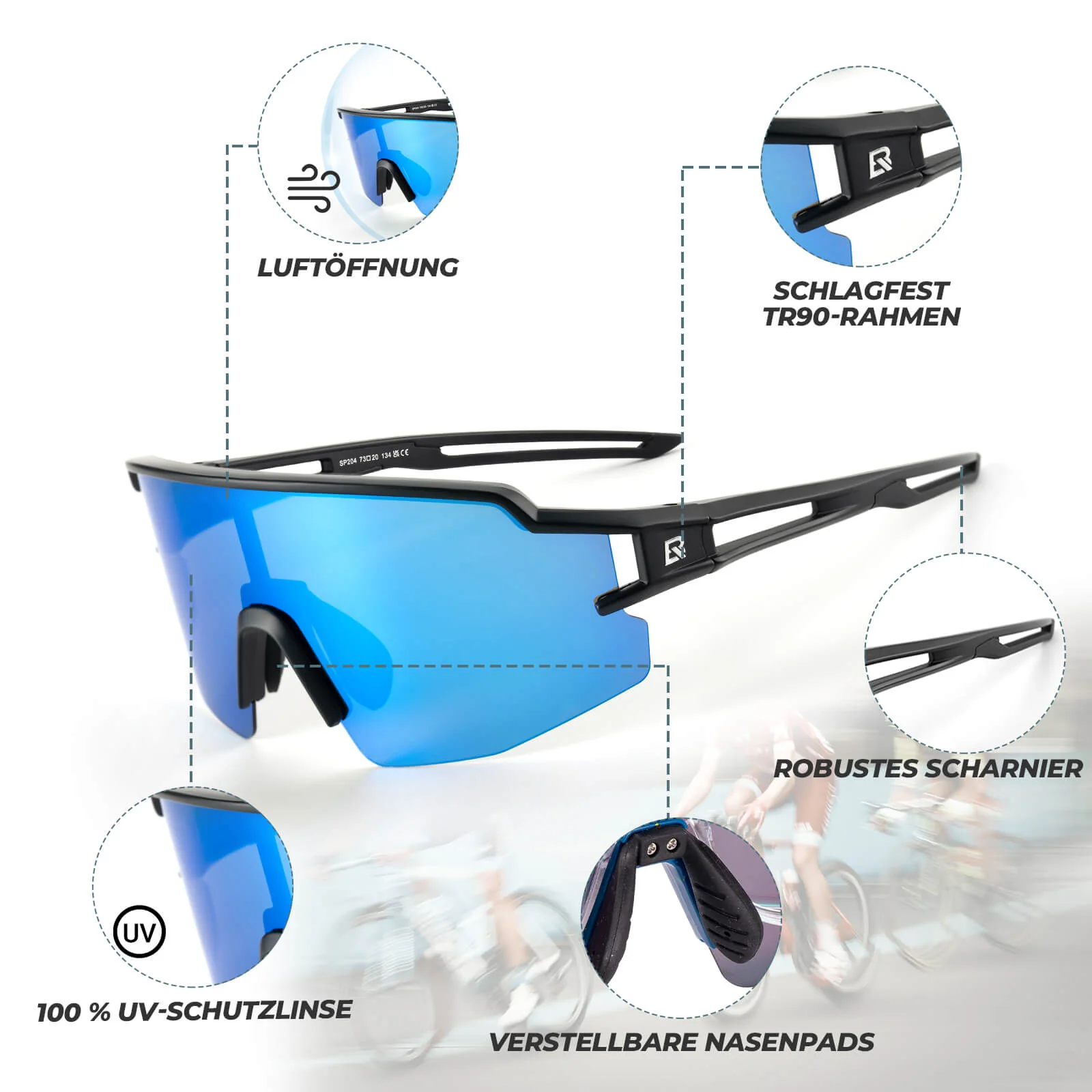 Winddichte und Polarisierte Sportbrille  UV400  932d6422f8d9