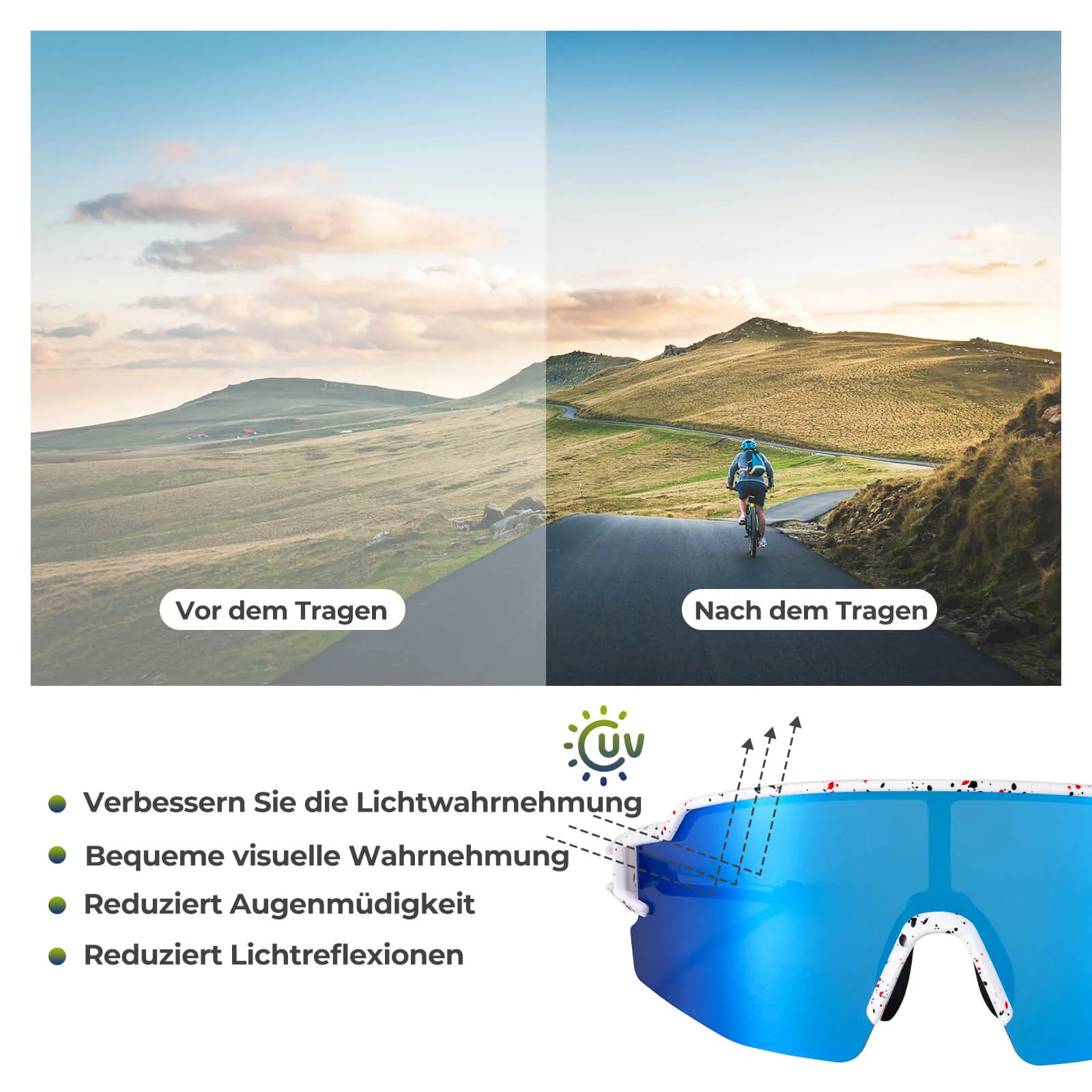 Winddichte und Polarisierte Sportbrille  UV400  b1a9c546bc53